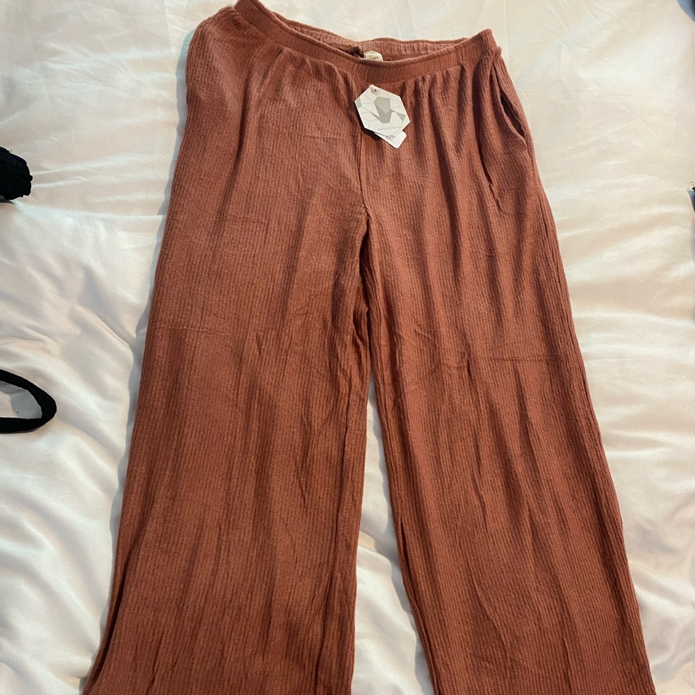 Ribbed knit flare pants